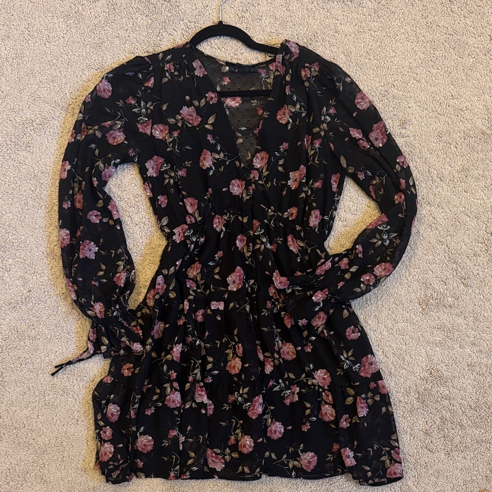 Lulus Floral Long Sleeve Dress